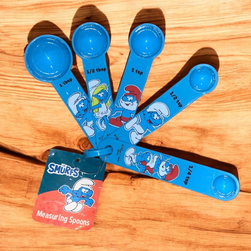 NWT 5pc Smurfs Blue Measuring Spoons Set